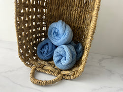 Blue knitted textured wraps